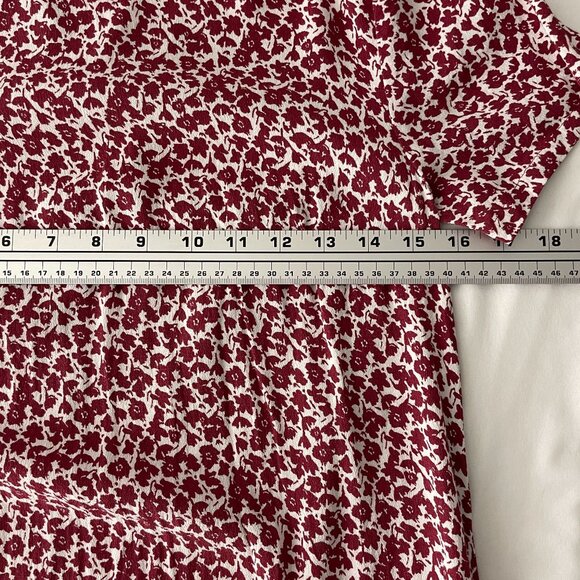 Loft Women's Floral Flounce Swing Short Sleeve Mini Dress Red Size 00P - Picture 4 of 5